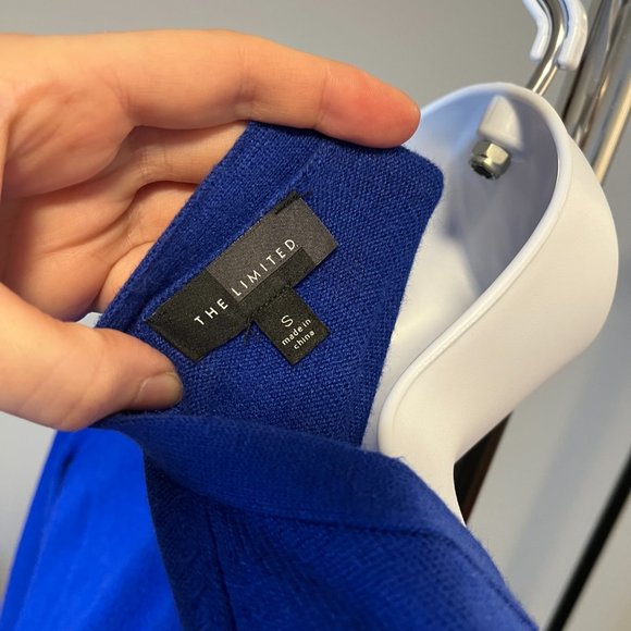 The Limited // Royal Blue Cerulean Long V-Neck Cardigan Tunic Sweater - Picture 4 of 7